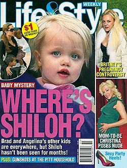 Illustration for article titled Today In Tabloids: Scarlett's Nose, Shiloh's Whereabouts, Britney's Fetus